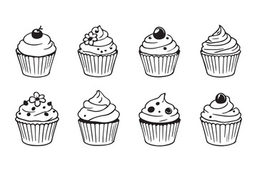 Cupcake line art 