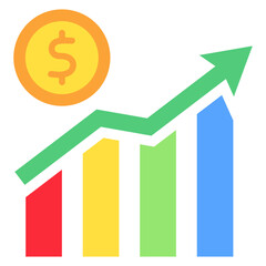 Growth flat color, mini illustration icon. use for modern concept, print, UI, UX kit, web and app development. Vector related to sales, logistic and ecommerce