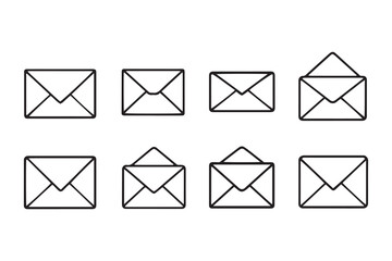 Envelope line art and black color