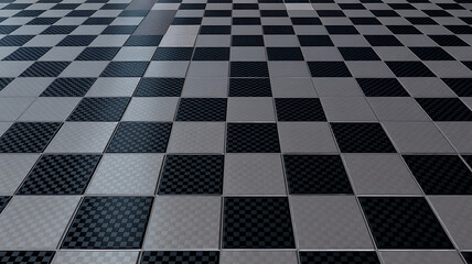Naklejka premium Abstract Checkerboard Pattern Floor Tiles Design