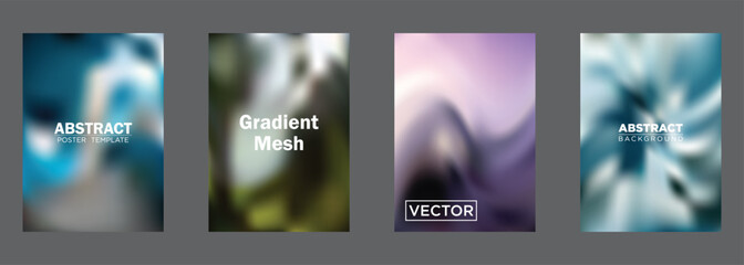 Abstract Gradient Mesh Backgrounds Vector Poster Templates
