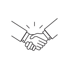 thin line handshake like partnership icon. simple black stroke trend modern people logotype graphic lineart art design element isolated on white. concept of simple two human arms and customer promise