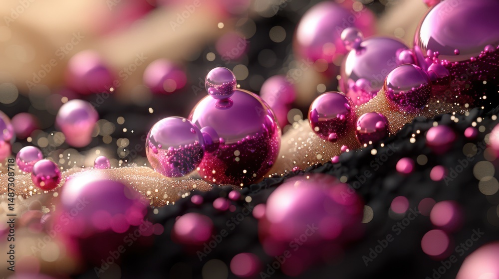 Aufkleber abstract bokeh-style gradient with grainy texture, blending soft beige into deep black with floating