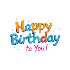 Playful Happy Birthday Typography Vector with Party Elements