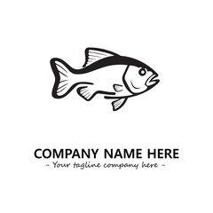 Fish silhouette logo company design vector illustration