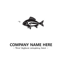 Fish silhouette logo company design vector illustration
