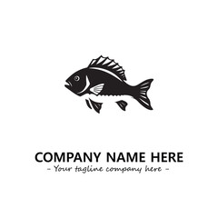 Fish silhouette logo company design vector illustration