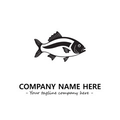 Fish silhouette logo company design vector illustration