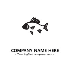 Fish silhouette logo company design vector illustration