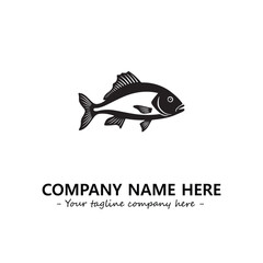 Fish silhouette logo company design vector illustration