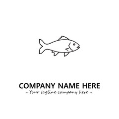 Fish silhouette logo company design vector illustration