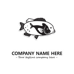 Fish silhouette logo company design vector illustration