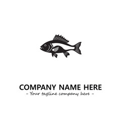 Fish silhouette logo company design vector illustration