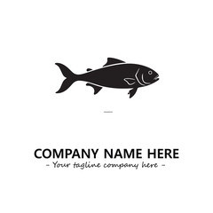 Fish silhouette logo company design vector illustration