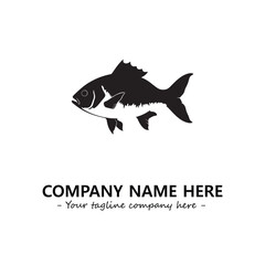 Fish silhouette logo company design vector illustration