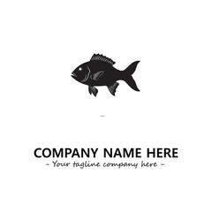 Fish silhouette logo company design vector illustration