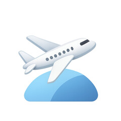 Minimalist Travel Icon – Airplane Flying Over Globe Vector Isolated on White