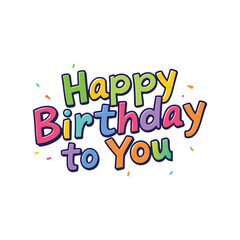 Happy Birthday Text Vector Illustration for Card or Invitation Design