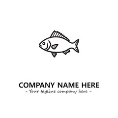 Fish silhouette logo company design vector illustration