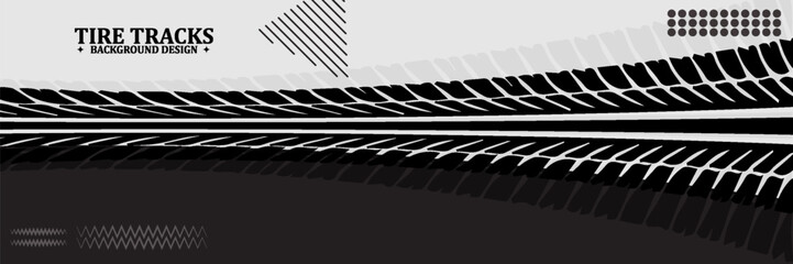 eye catching dirty tire track pattern grunge texture banner vector illustration eps10