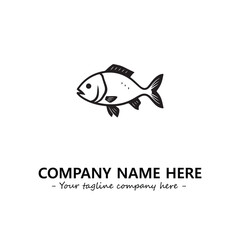Fish silhouette logo company design vector illustration