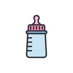 Baby Bottle Illustration For Infancy Needs And Nurturing Concepts