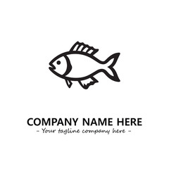 Fish silhouette logo company design vector illustration