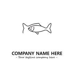 Fish silhouette logo company design vector illustration
