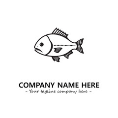 Fish silhouette logo company design vector illustration