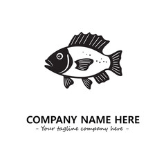 Fish silhouette logo company design vector illustration