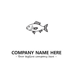 Fish silhouette logo company design vector illustration