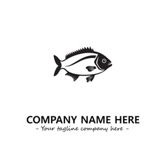 Fish silhouette logo company design vector illustration