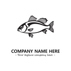 Fish silhouette logo company design vector illustration