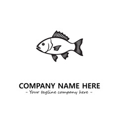 Fish silhouette logo company design vector illustration