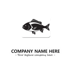 Fish silhouette logo company design vector illustration