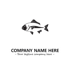 Fish silhouette logo company design vector illustration