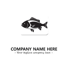 Fish silhouette logo company design vector illustration