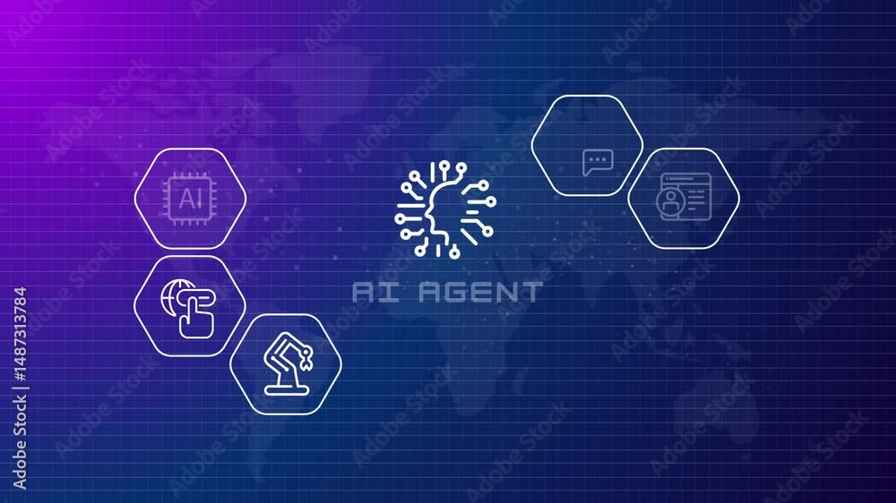 Aufkleber ai agent agentic artificial intelligence animated video virtual assistant task automation
