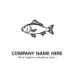 Fish silhouette logo company design vector illustration