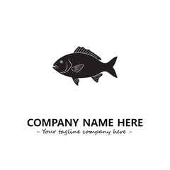 Fish silhouette logo company design vector illustration