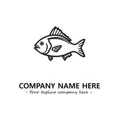 Obraz premium Fish silhouette logo company design vector illustration