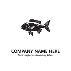 Fish silhouette logo company design vector illustration