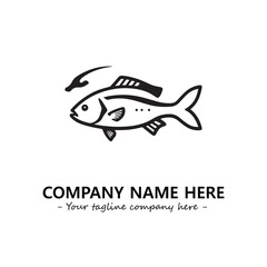 Fish silhouette logo company design vector illustration