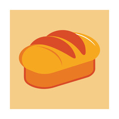 Simple vector illustration of a loaf of freshly baked golden brown bread ready to be enjoyed