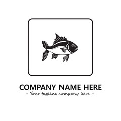 Fish silhouette logo company design vector illustration
