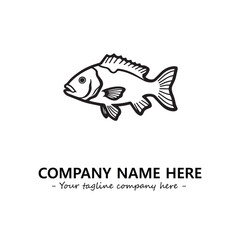 Fish silhouette logo company design vector illustration