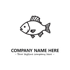 Fish silhouette logo company design vector illustration