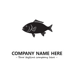 Fish silhouette logo company design vector illustration