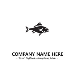 Fish silhouette logo company design vector illustration