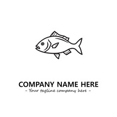Fish silhouette logo company design vector illustration